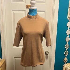 Lands' End Women's Tan Short Sleeve Top